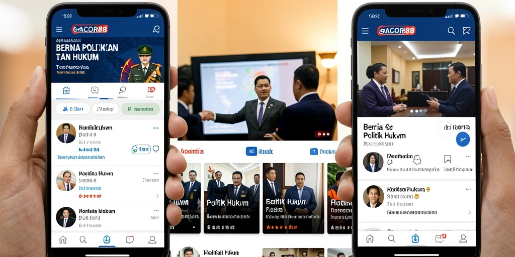 Tampilan antarmuka aplikasi GACOR88 untuk berita politik dan hukum.