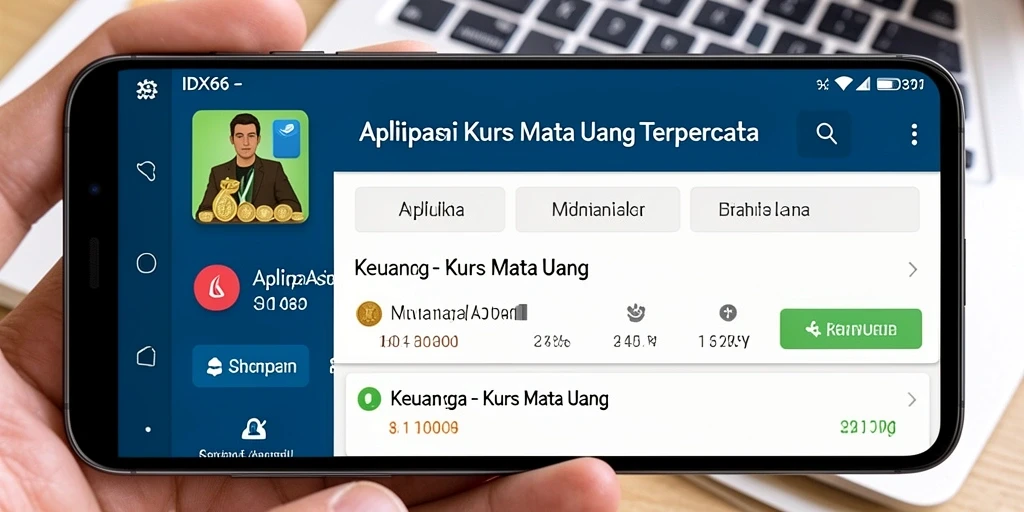 Tampilan antarmuka IDX66 menampilkan kurs mata uang terkini dengan jelas.