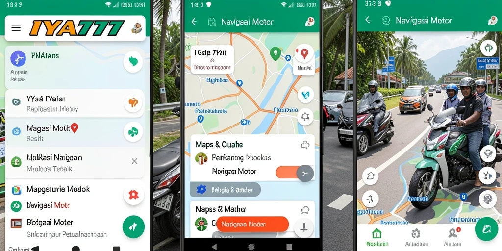 Antarmuka IYA777 menunjukkan fitur navigasi motor yang interaktif.