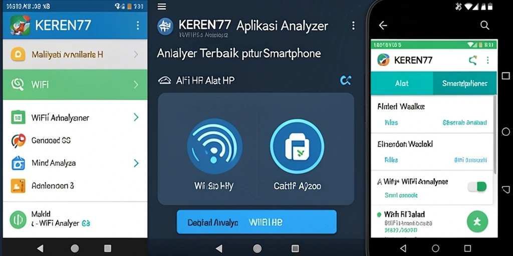 Antarmuka intuitif aplikasi WiFi Analyzer KEREN77 yang menampilkan informasi jaringan.
