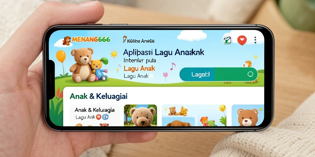 Tampilan menarik aplikasi MENANG666 untuk lagu anak.
