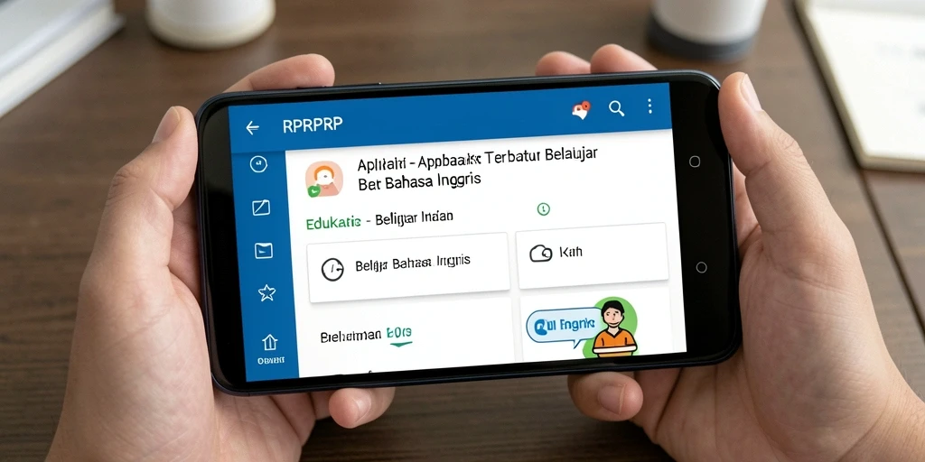 Tampilan antarmuka RPRPRP yang user-friendly untuk belajar Bahasa Inggris.