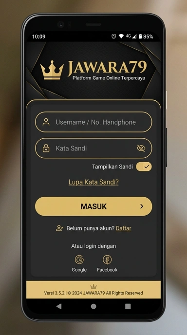 Tampilan halaman login jawara79